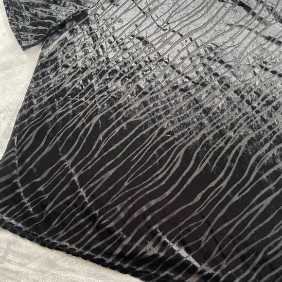 Lord & Taylor Top Womens 1X Velvet Zebra Print Semi-Sheer Vintage Made in USA - Picture 3 of 12